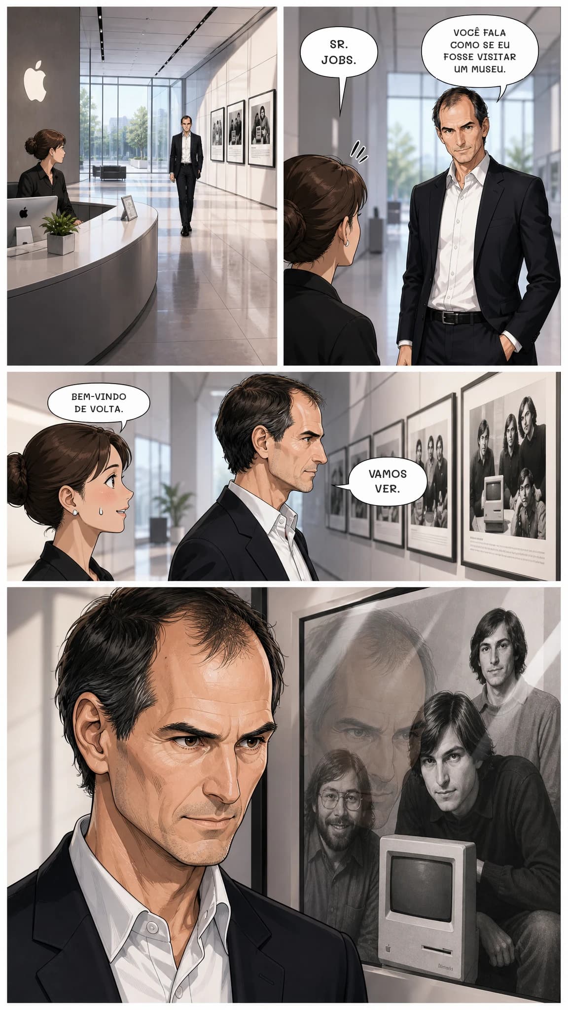 SR. JOBS.
VOCÊ FALA COMO SE EU FOSSE VISITAR UM MUSEU.
BEM-VINDO DE VOLTA.
VAMOS VER.