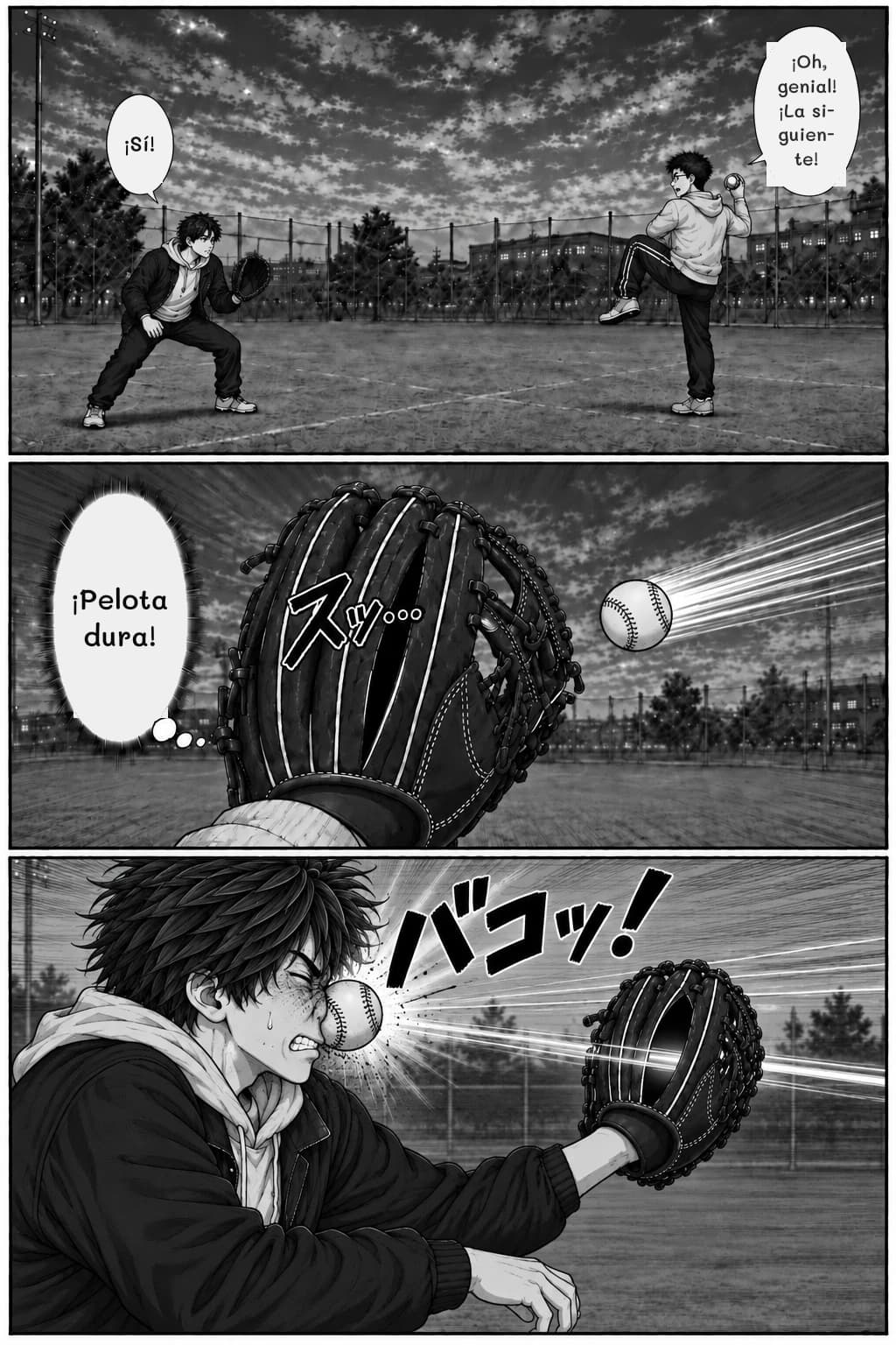 ¡Oh, genial! ¡La siguiente!
¡Sí!
¡Pelota dura!