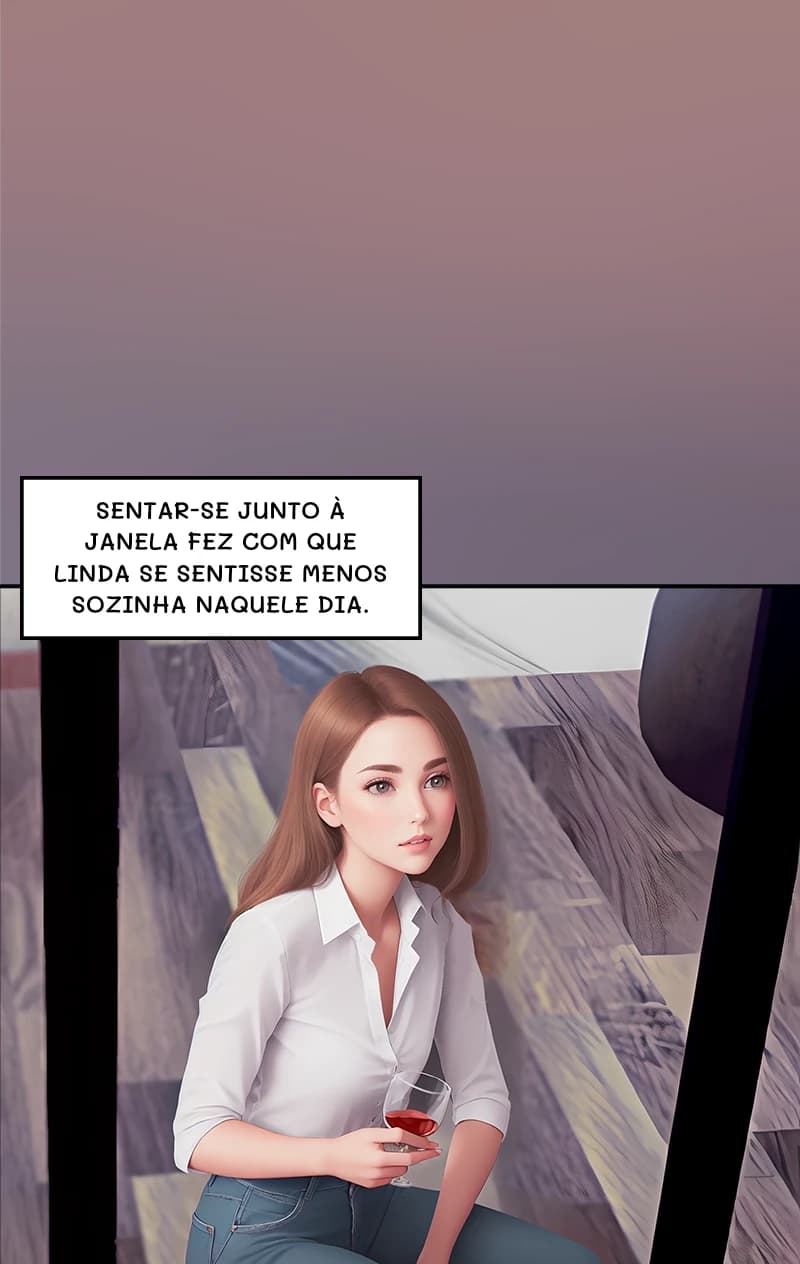 Sentar-se junto à janela fez com que Linda se sentisse menos sozinha naquele dia.