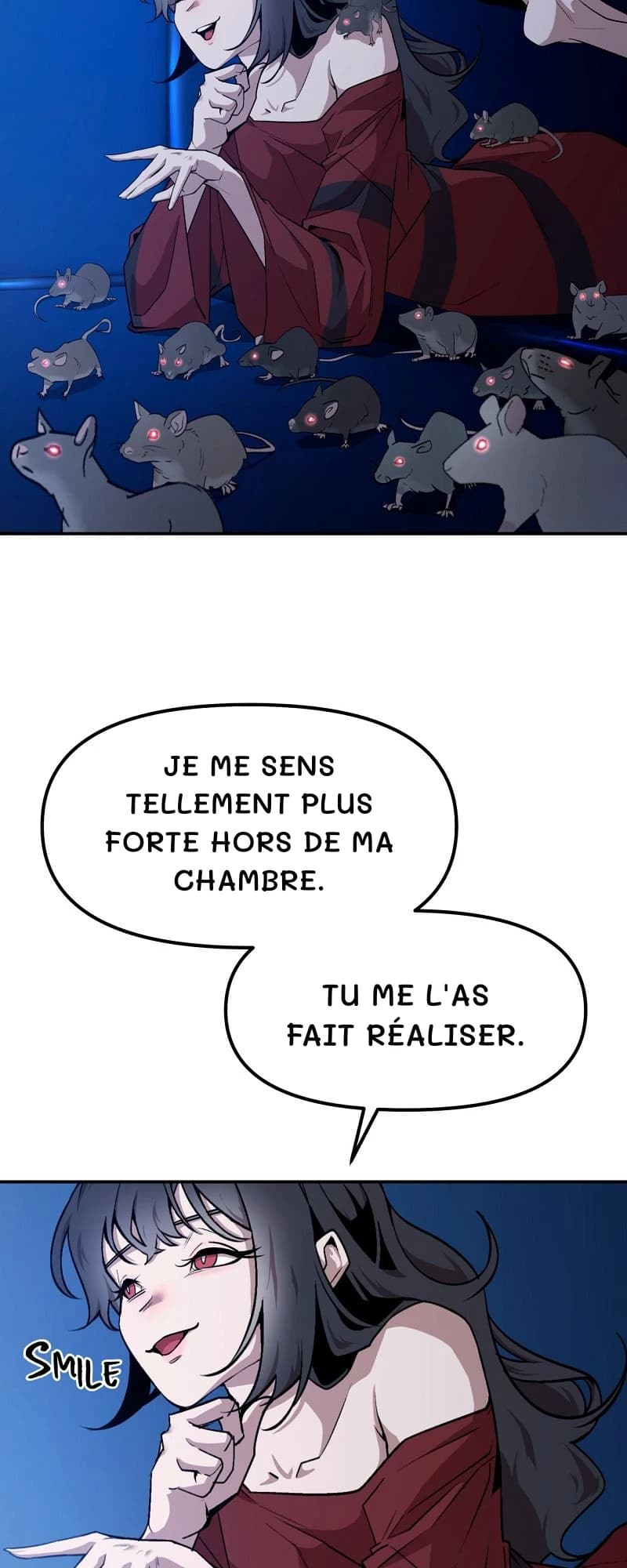 Je me sens tellement plus forte hors de ma chambre.
Tu me l'as fait réaliser.