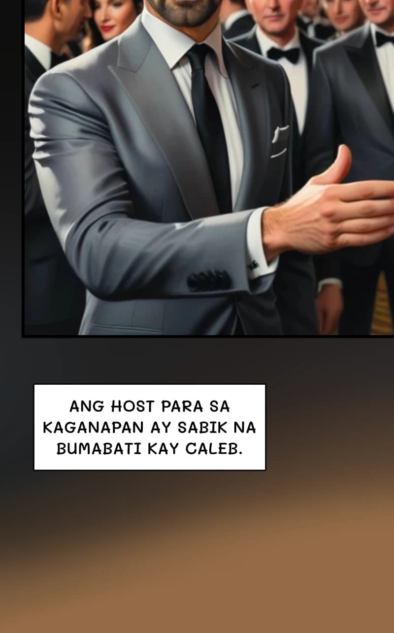Ang host para sa kaganapan ay sabik na bumabati kay caleb.
