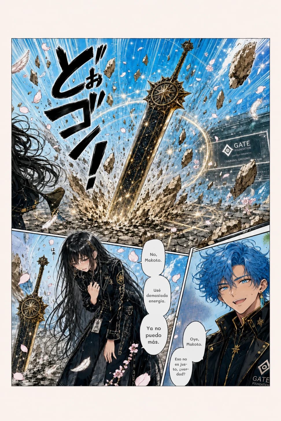 No, Makoto.
Usé demasiada energía.
Ya no puedo más.
Oye, Makoto.
Eso no es justo, ¿verdad?