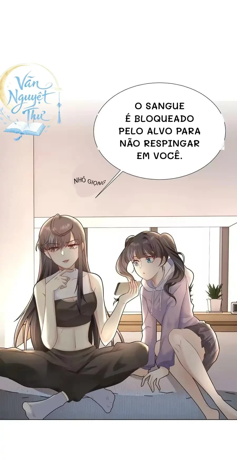 O sangue é bloqueado pelo alvo para não respingar em você.