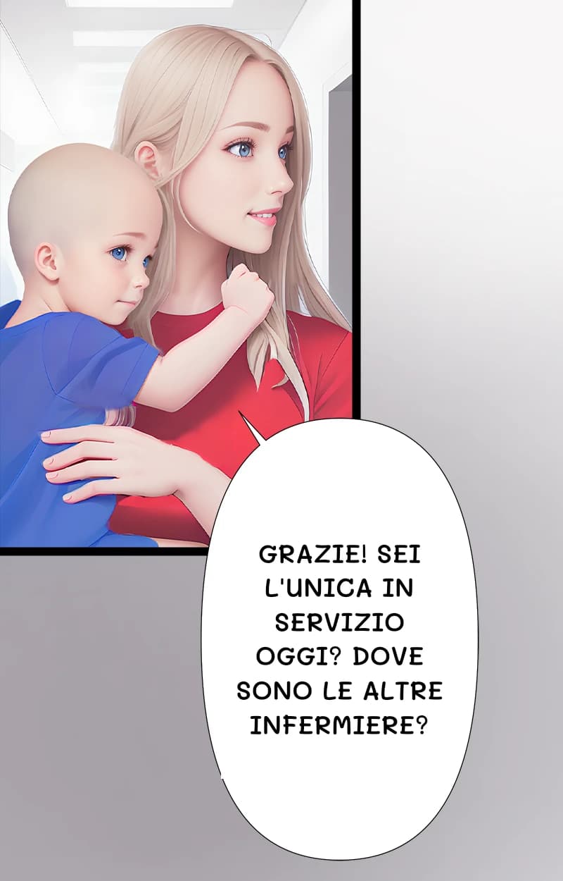 Grazie! Sei l'unica in servizio oggi? Dove sono le altre infermiere?