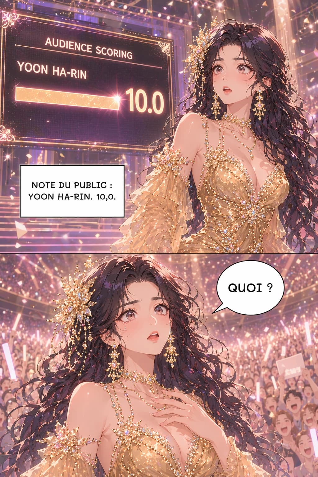 Note du public : Yoon Ha-rin. 10,0.
Quoi ?