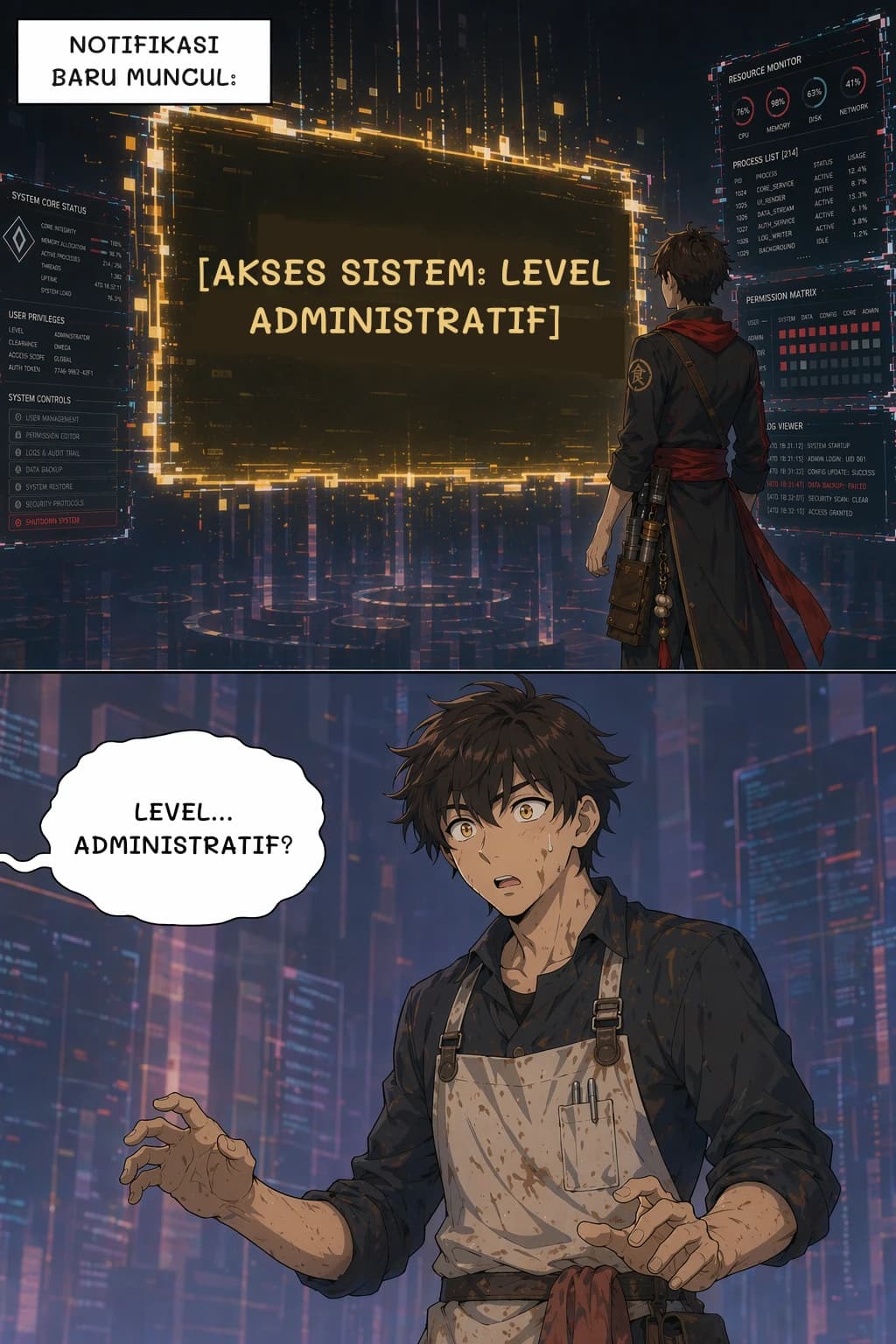 NOTIFIKASI BARU MUNCUL:
[AKSES SISTEM: LEVEL ADMINISTRATIF]
LEVEL... ADMINISTRATIF?