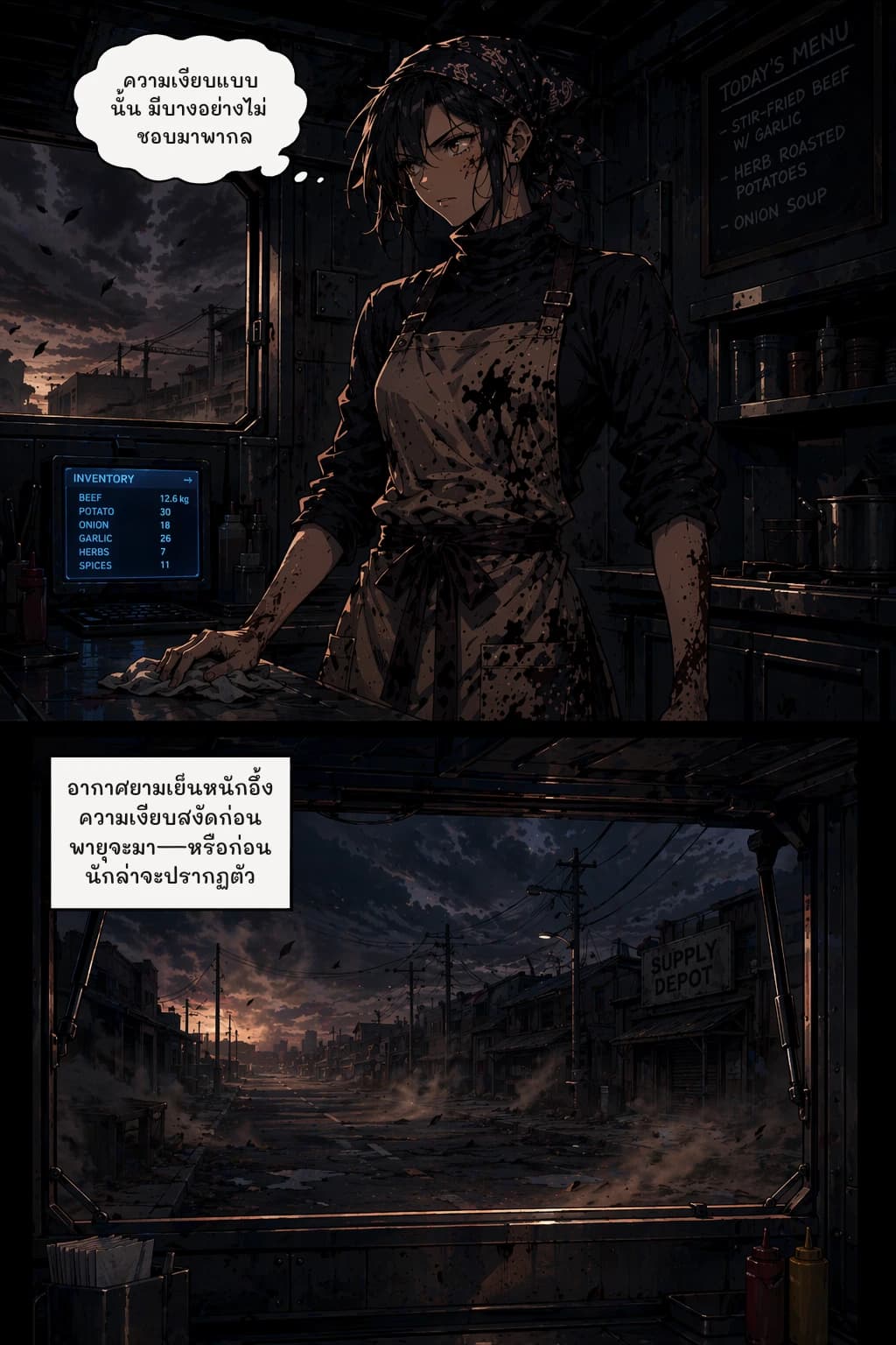ความเงียบแบบนั้น มีบางอย่างไม่ชอบมาพากล
อากาศยามเย็นหนักอึ้ง ความเงียบสงัดก่อนพายุจะมา—หรือก่อนนักล่าจะปรากฏตัว