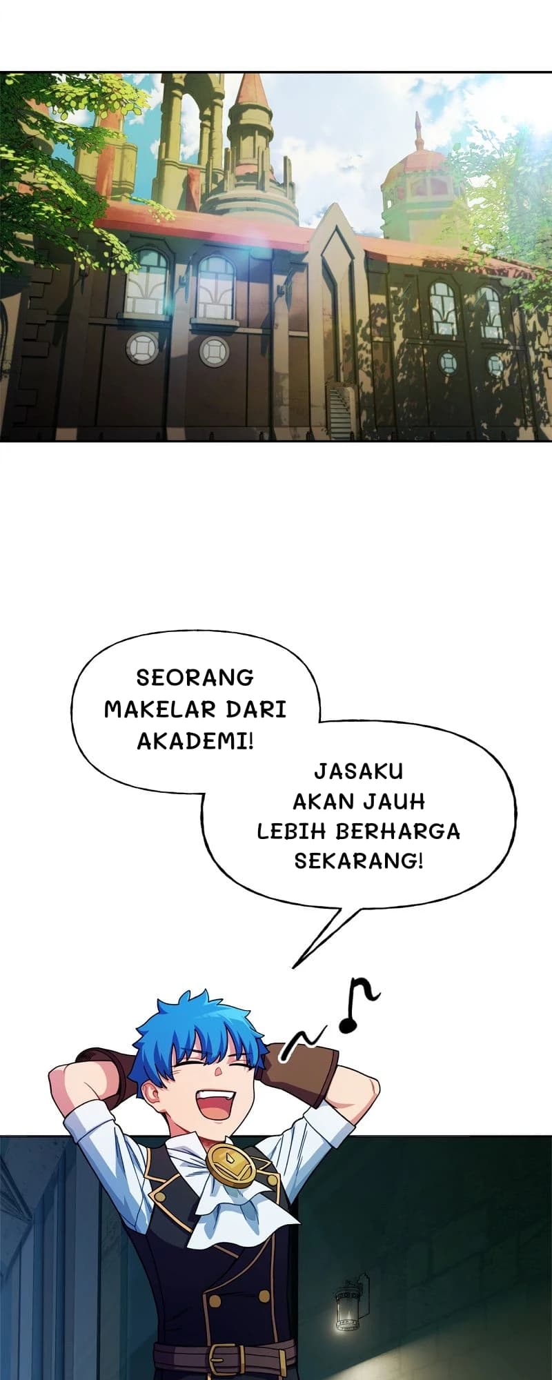 Seorang makelar dari akademi!
Jasaku akan jauh lebih berharga sekarang!