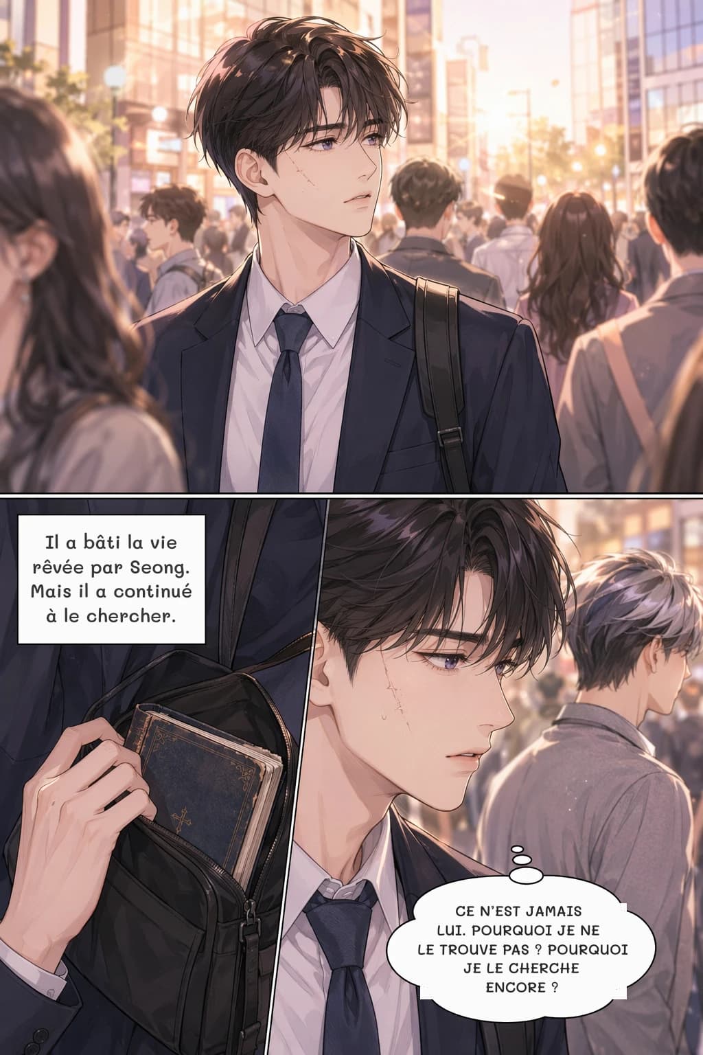 Il a bâti la vie rêvée par Seong. Mais il a continué à le chercher.
CE N’EST JAMAIS LUI. POURQUOI JE NE LE TROUVE PAS ? POURQUOI JE LE CHERCHE ENCORE ?