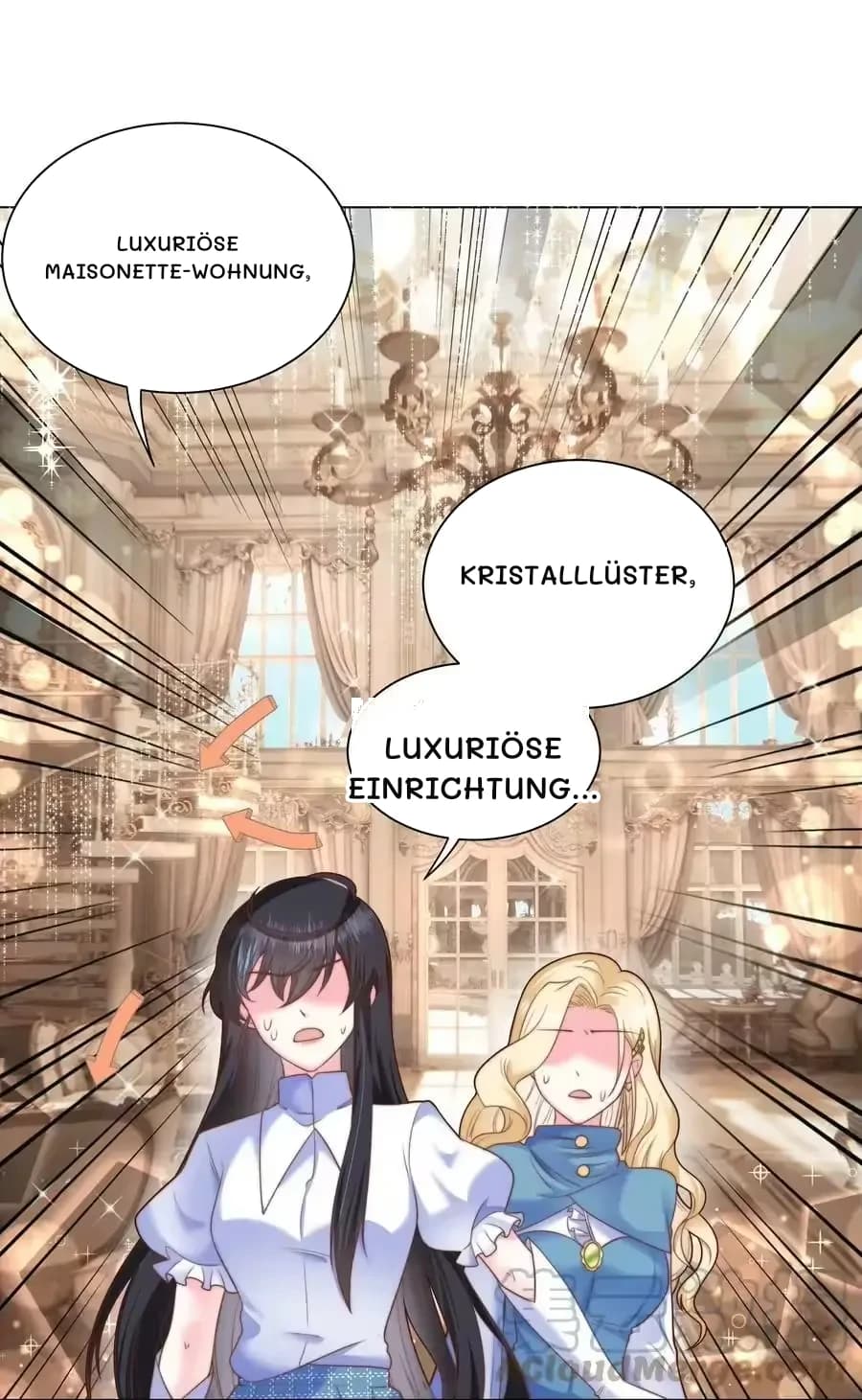 Luxuriöse Maisonette-Wohnung,
Kristalllüster,
Luxuriöse Einrichtung...
