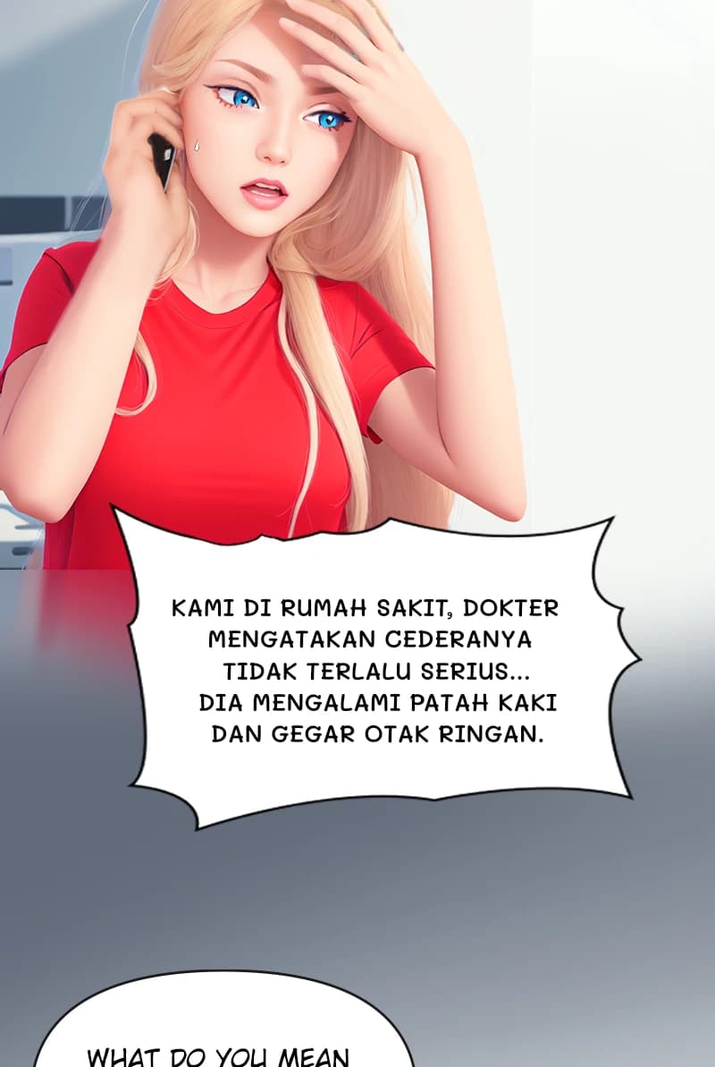 Kami di rumah sakit, dokter mengatakan cederanya tidak terlalu serius... Dia mengalami patah kaki dan gegar otak ringan.