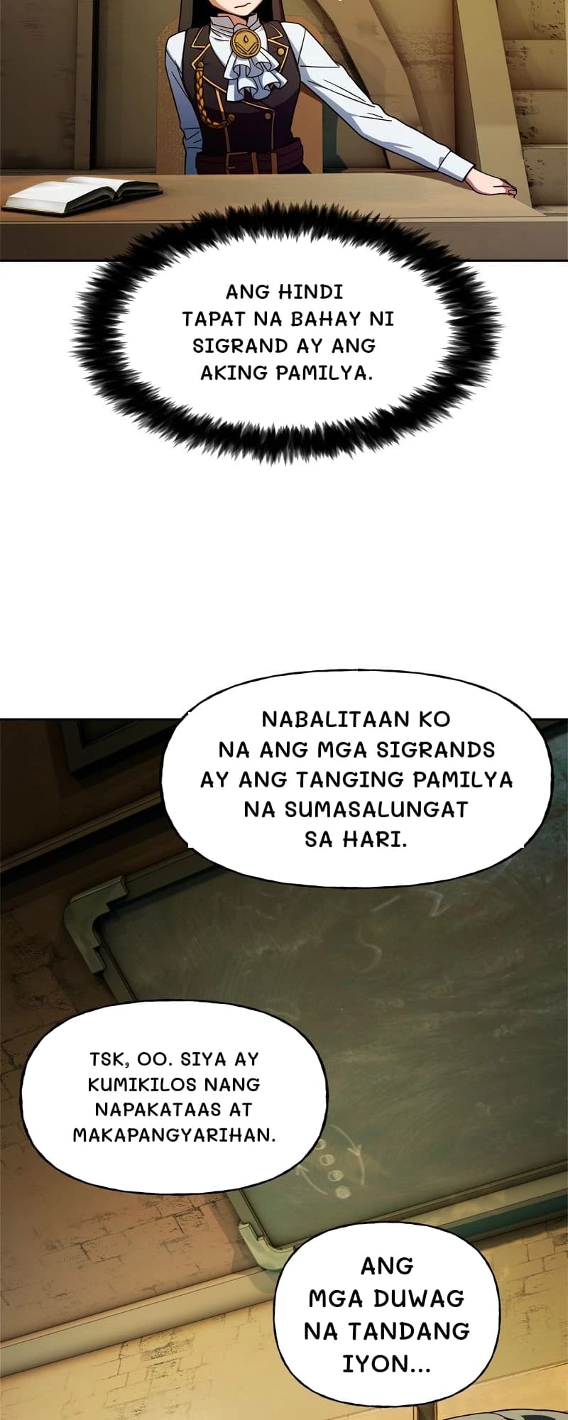 Ang hindi tapat na bahay ni sigrand ay ang aking pamilya.
Nabalitaan ko na ang mga sigrands ay ang tanging pamilya na sumasalungat sa hari.
Tsk, oo. Siya ay kumikilos nang napakataas at makapangyarihan.
Ang mga duwag na tandang iyon...