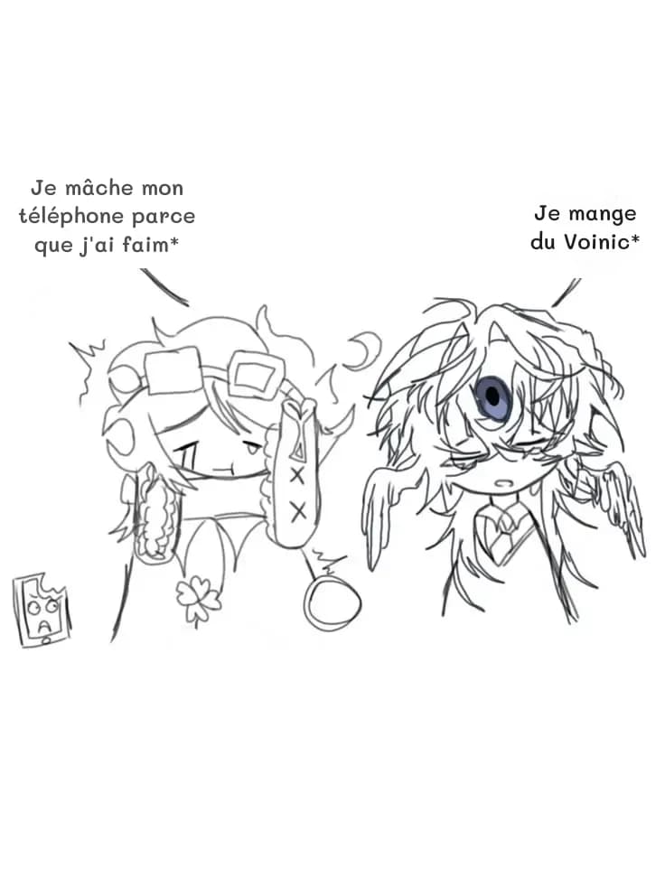 Je mâche mon téléphone parce que j'ai faim*
Je mange du Voinic*