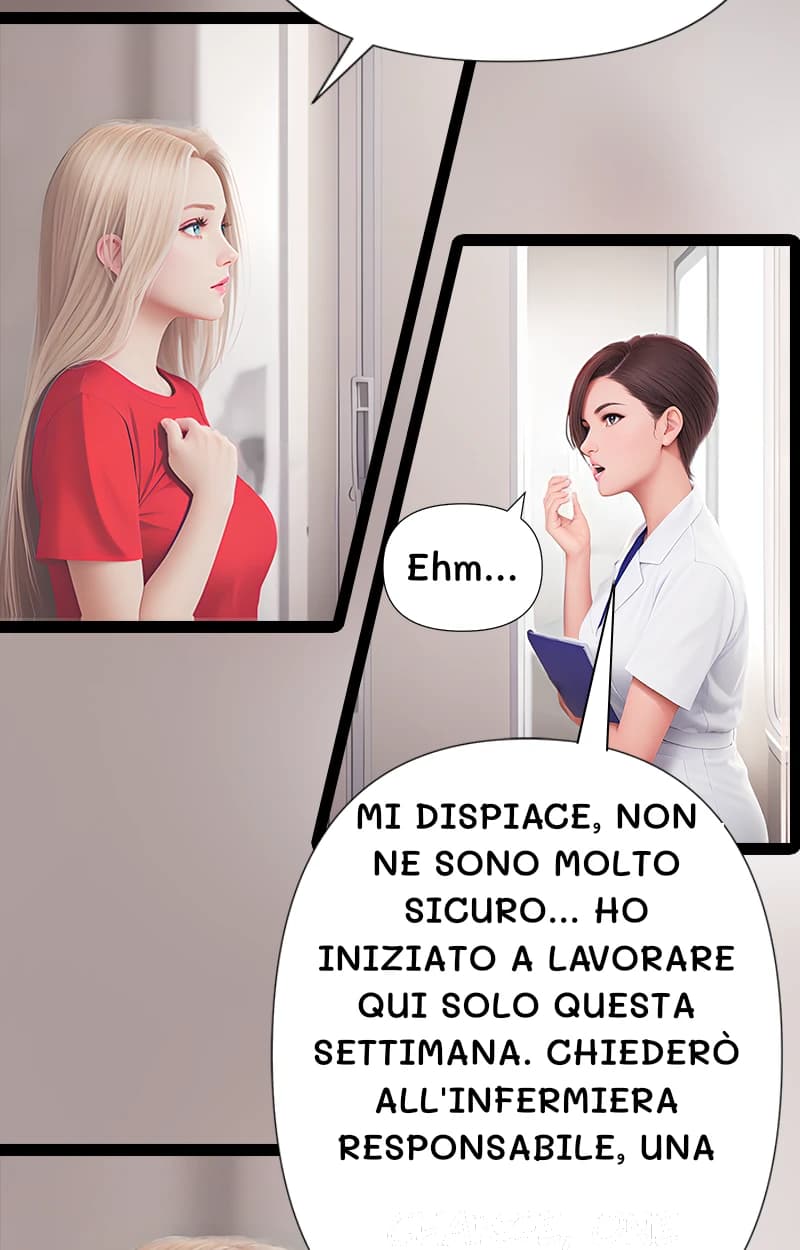 Ehm...
Mi dispiace, non ne sono molto sicuro... Ho iniziato a lavorare qui solo questa settimana. Chiederò all'infermiera responsabile, una