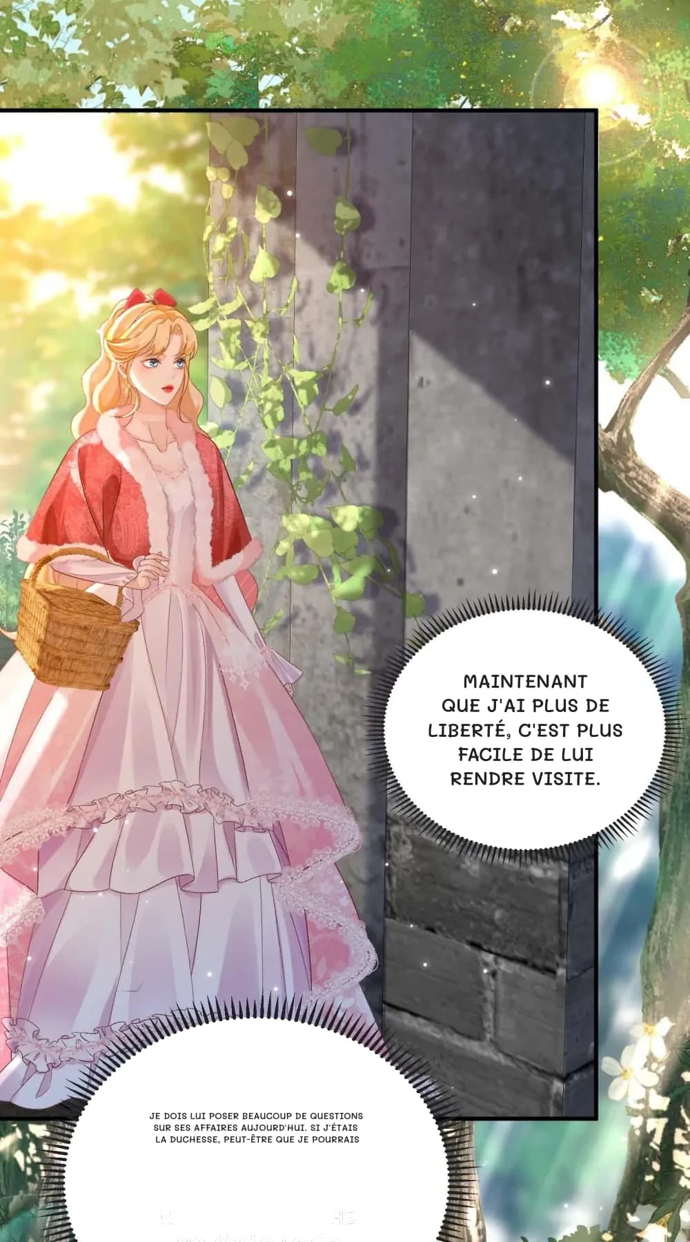 Maintenant que j'ai plus de liberté, c'est plus facile de lui rendre visite.
Je dois lui poser beaucoup de questions sur ses affaires aujourd'hui. Si j'étais la duchesse, peut-être que je pourrais