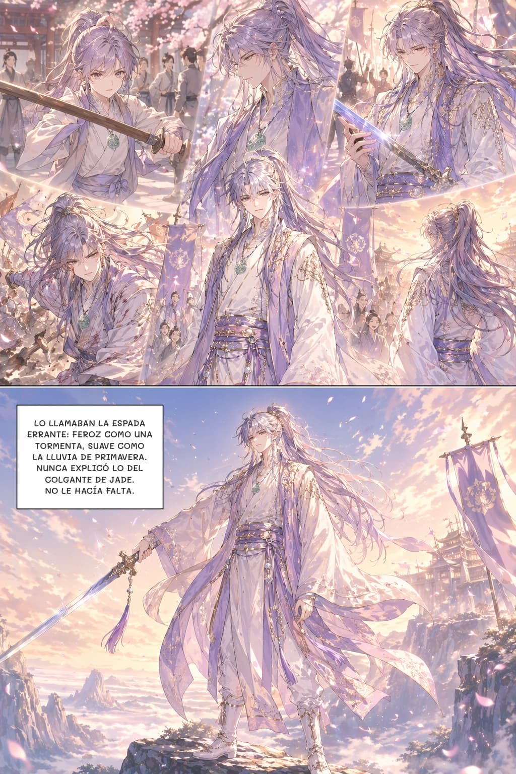 LO LLAMABAN LA ESPADA ERRANTE: FEROZ COMO UNA TORMENTA, SUAVE COMO LA LLUVIA DE PRIMAVERA. NUNCA EXPLICÓ LO DEL COLGANTE DE JADE. NO LE HACÍA FALTA.