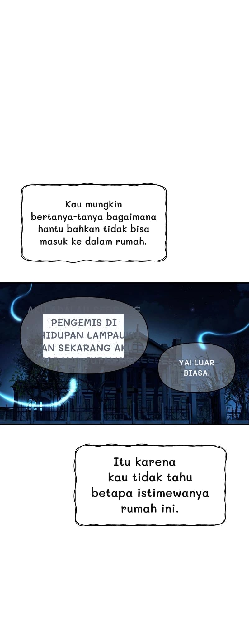Kau mungkin bertanya-tanya bagaimana hantu bahkan tidak bisa masuk ke dalam rumah.
Aku adalah seorang pengemis di kehidupan lampauku, dan sekarang aku seorang jutawan!
Ya! Luar biasa!
Itu karena kau tidak tahu betapa istimewanya rumah ini.