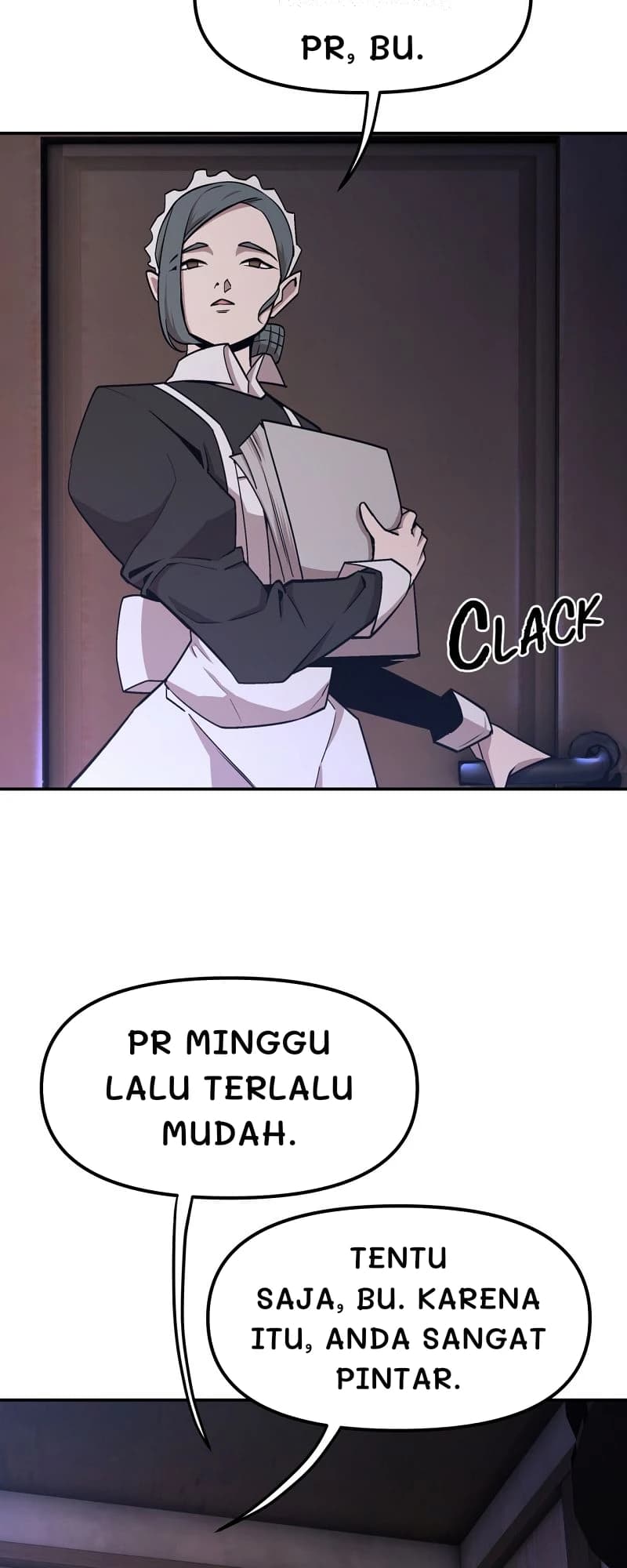 PR, Bu.
PR minggu lalu terlalu mudah.
Tentu saja, Bu. Karena itu, Anda sangat pintar.