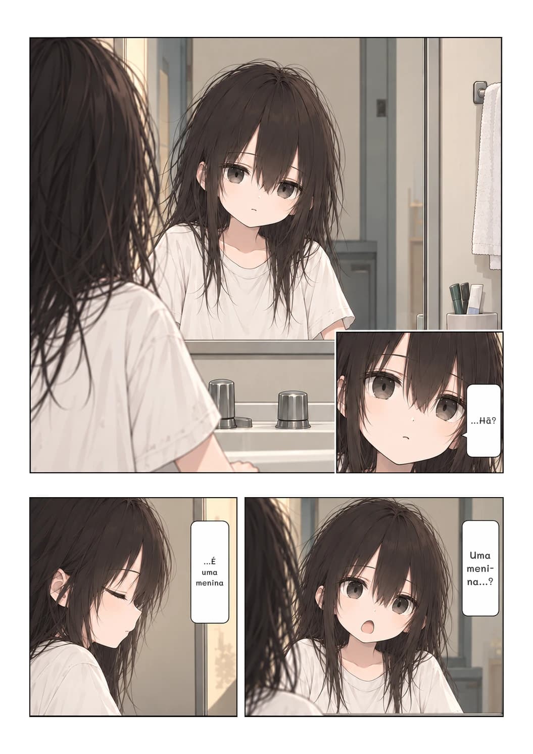 ...Hã?
...É uma menina
Uma menina...?