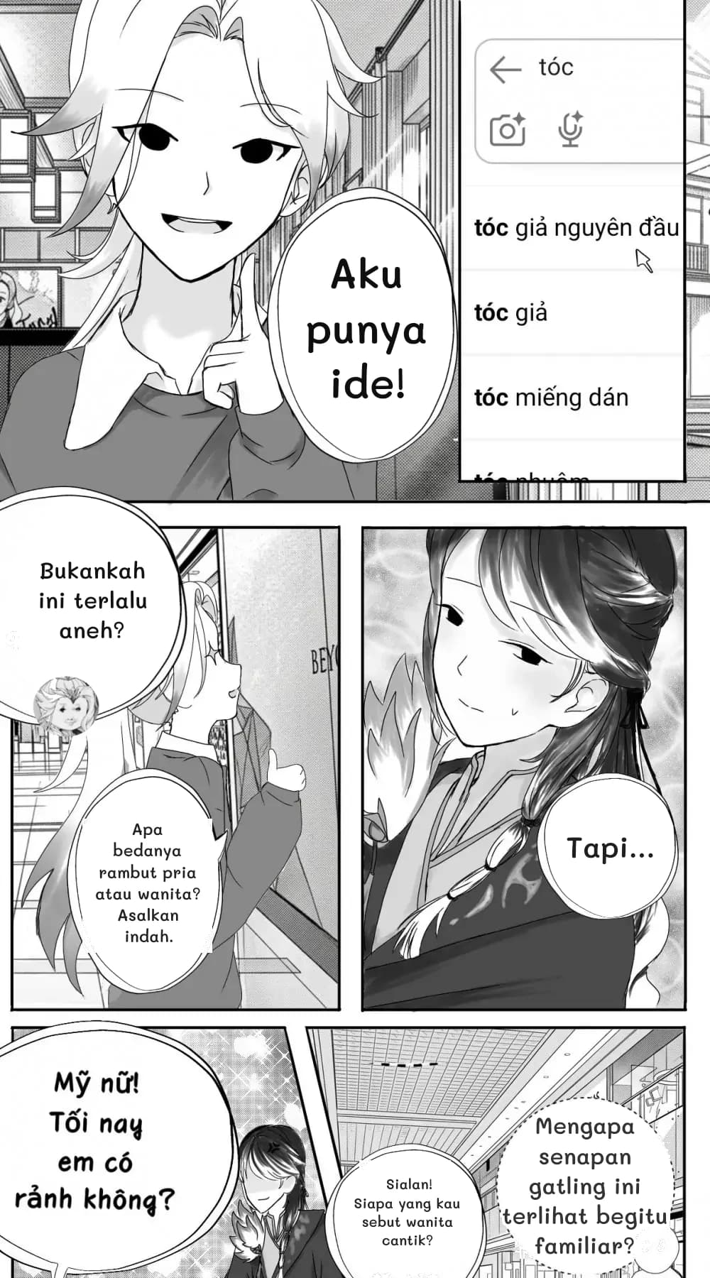 Aku punya ide!
Bukankah ini terlalu aneh?
Apa bedanya rambut pria atau wanita? Asalkan indah.
Tapi...
Sialan! Siapa yang kau sebut wanita cantik?
Mengapa senapan gatling ini terlihat begitu familiar?