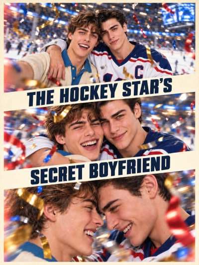 Cover of The Hockey Star's Secret Boyfriend by Second Spark Studio