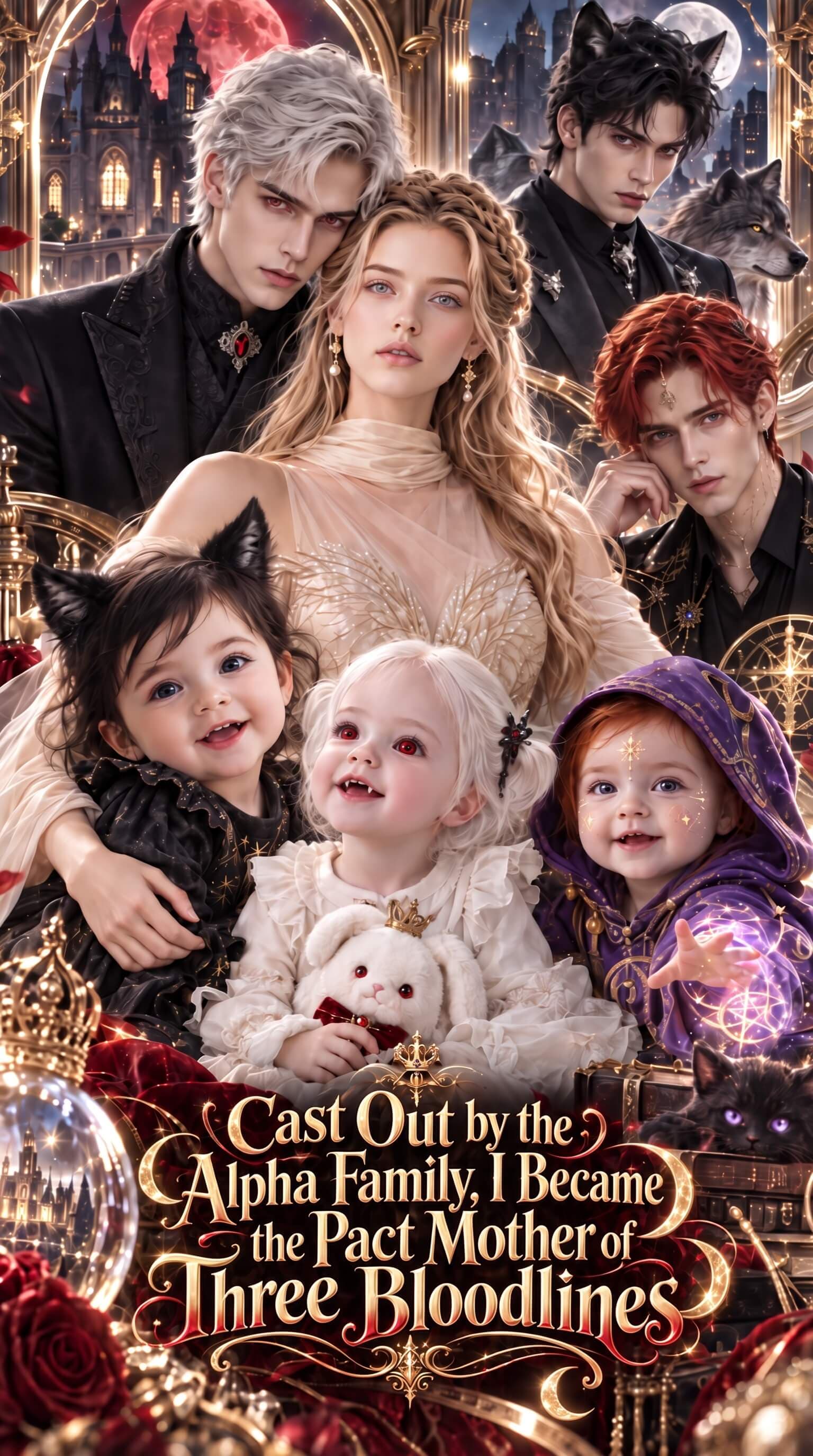 Cover of Cast Out by the Alpha Family, I Became the Pact Mother of Three Bloodlines by Ember Vow Pictures