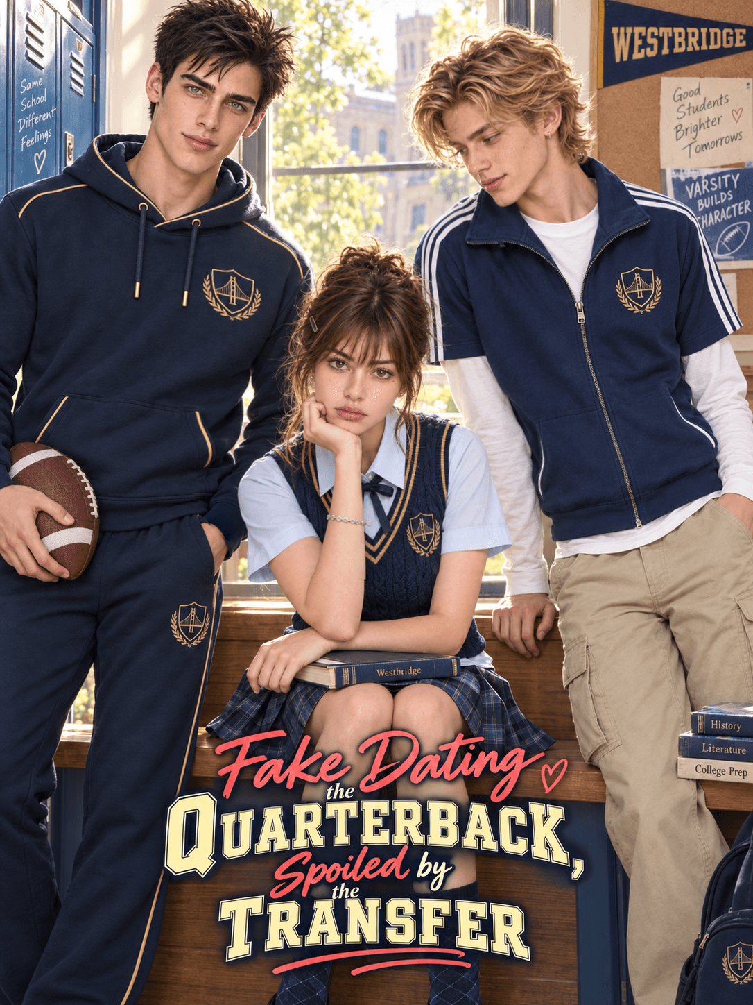 Cover of Fake Dating the Quarterback, Spoiled by the Transfer by Copperleaf Films